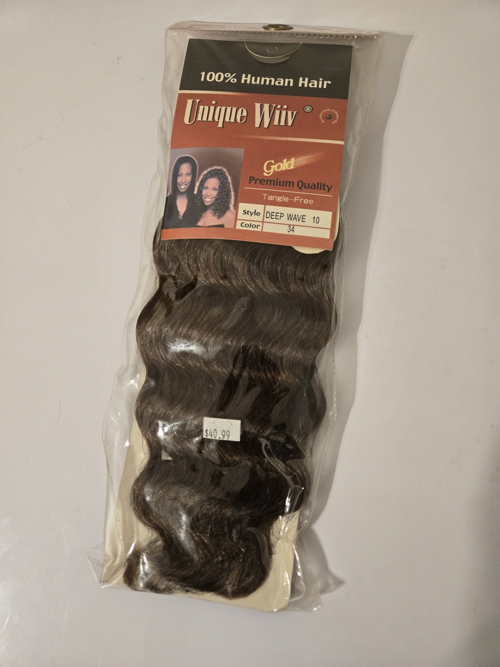 Deep Wave 10 Human Hair Weave - Color 34 Brown